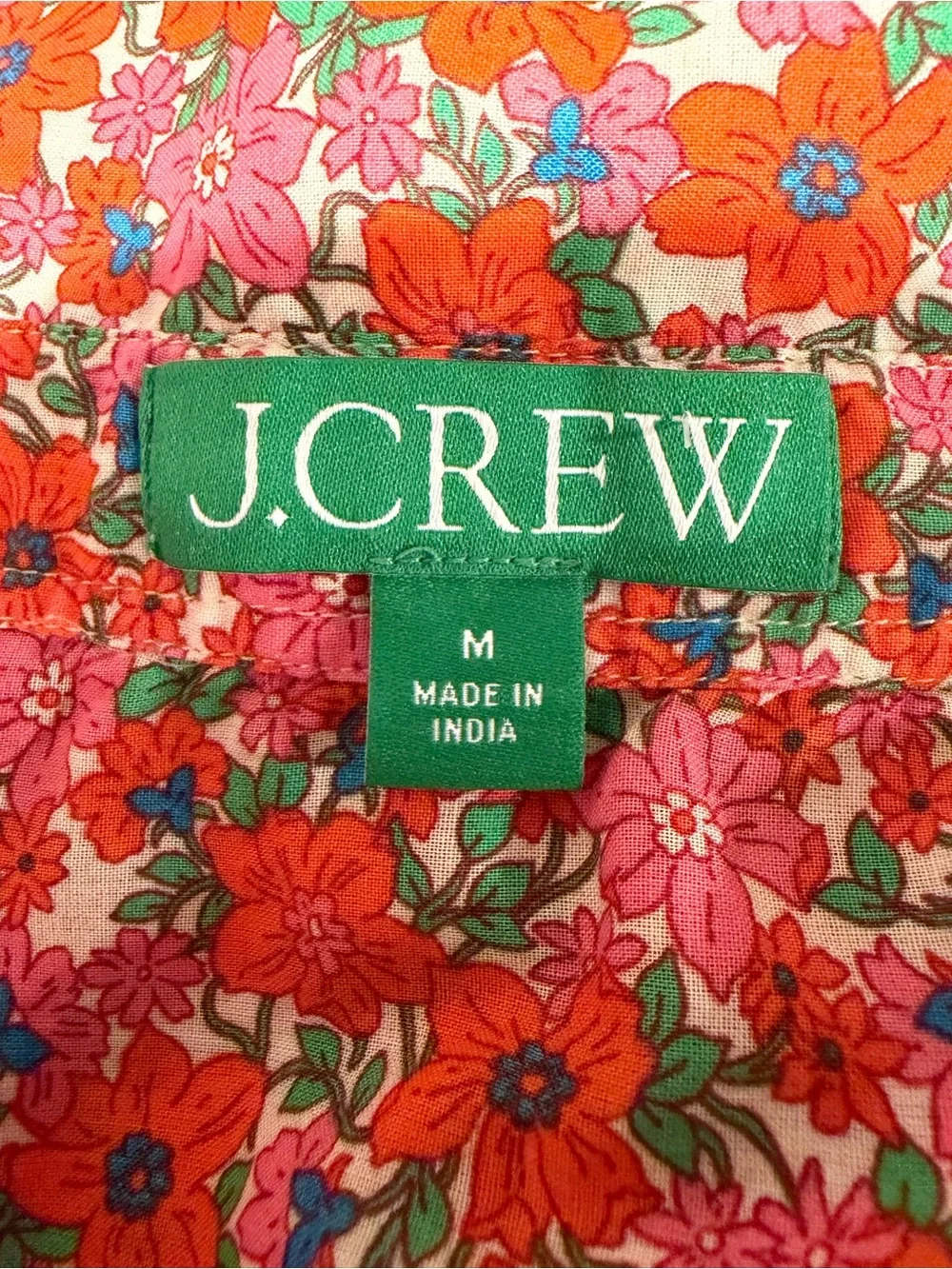 J.Crew Cotton voile tunic cover-up with side ties brilliant blooms size Medium